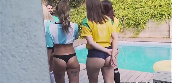  Four teen soccer girl fucks with their coach for promotion